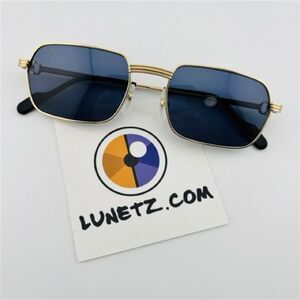 Cartier 0463 Premiere Gold Frame Sunglasses with Deep Blue Lenses